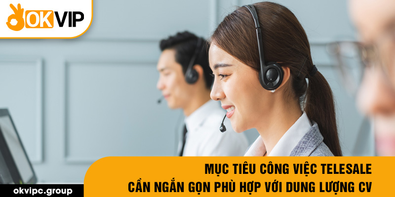 Mục tiêu công việc telesale cần ngắn gọn phù hợp với dung lượng CV