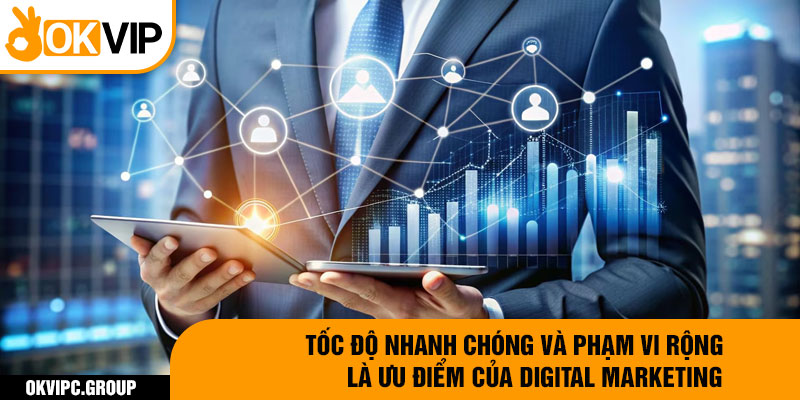 Tốc độ nhanh chóng và phạm vi rộng là ưu điểm của digital marketing