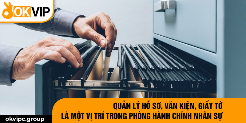 Quản lý hồ sơ, văn kiện, giấy tờ là một vị trí trong phòng hành chính nhân sự